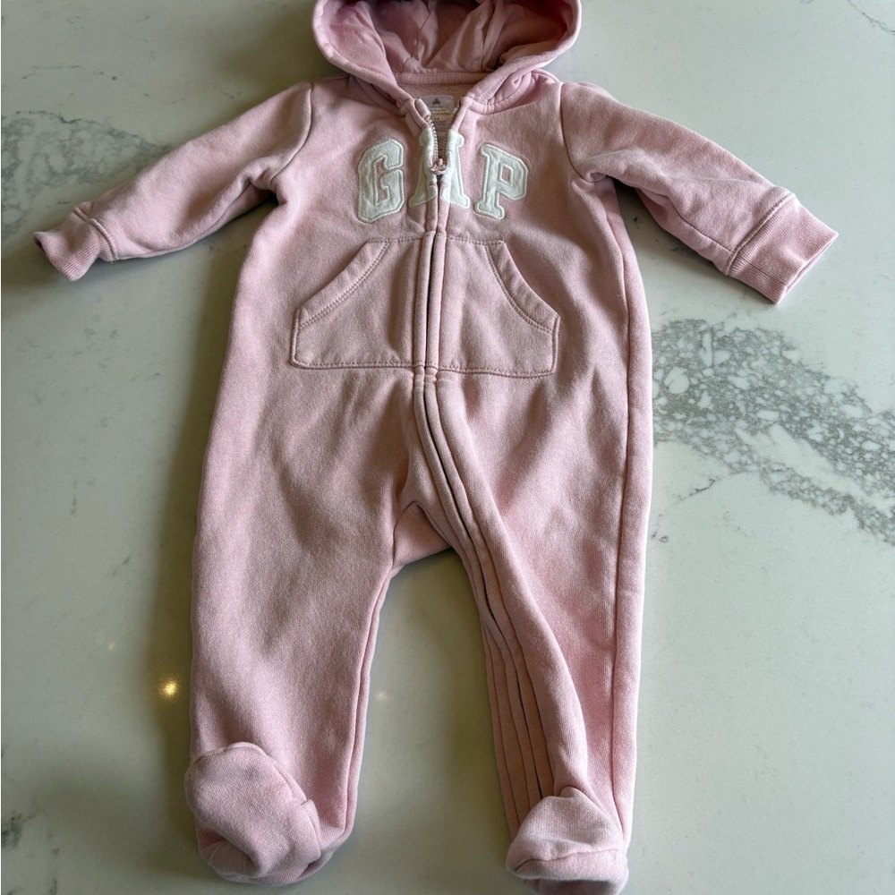 GAP Light Pink Hooded Kids Footie